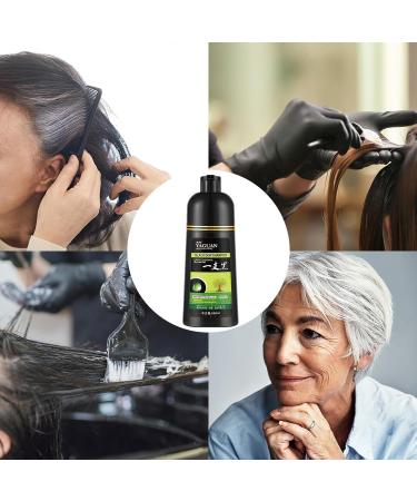  Rainao Instant Black Shampoo for Gray Hair - 500ml - Long-lasting herbal shampoo with water-based formula in minutes - Rainao long-lasting black color - Buy Online on GoSupps.com