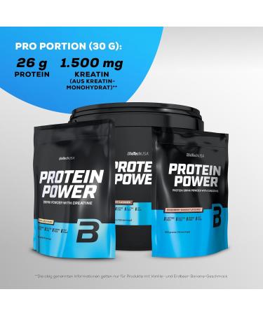 BiotechUSA Protein Power 4kg - High Protein Sugar-Free Lactose-Free Gluten-Free with Creatine - Chocolate Flavor - Buy Online on GoSupps.com