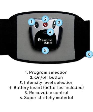 Homefront Slim Pro-XV1000 Abdominal Toning Belt - No Replacement Pads or Gel Needed | International Shipping Available - Buy Online on GoSupps.com