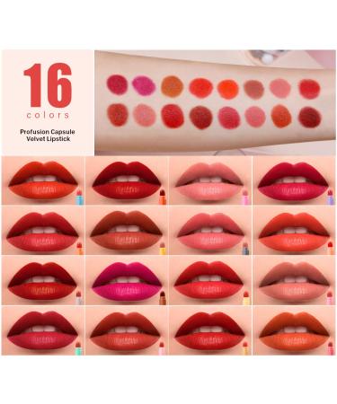 KISSIO Mini Lipstick Set - 16 Colors Velvety Matte, Waterproof & Long-Lasting | Travel-Friendly Cruelty-Free Capsule Lipstick Kit 2.4oz - Buy Online on GoSupps.com