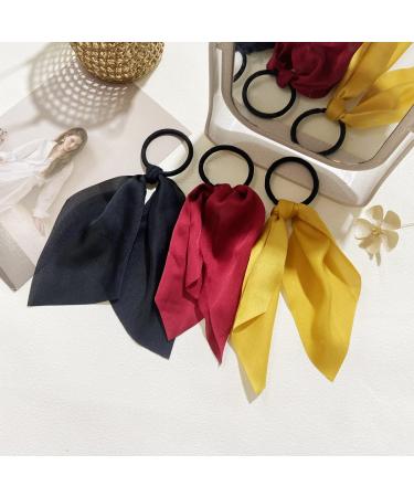 Floral Ribbon Hair Scrunchie Set - 16 Styles Seamless Elastic Hair Ties for Women and Girls - Buy Online on GoSupps.com