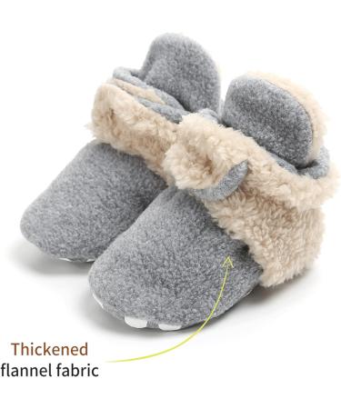 TMEOG Baby Booties Slippers - Infant Boots for Boys & Girls 0-6 Months - Winter Sock Crib Shoes - Light Grey White Furry - Newborn First Walking Shoes (0-18 Months) - Buy Online on GoSupps.com