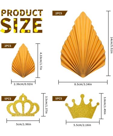 14Pcs Gold Cake Topper Decorations Birthday Cupcake Toppers Crown Cupcake Toppers for Coronation Party Birthday Party Wedding Party - Buy Online on GoSupps.com