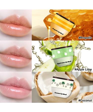 6 PCS Bee Lip Balm Honey Pot, Propolis Lip Mask Overnight, Moisturizing Hydrating Lip Sleeping Mask Prevention Dry and Cracked, Reduce Lip Lines (Strawberry&Watermelon&Honey&Cherry&Coconut&Apple Lime) - Buy Online on GoSupps.com