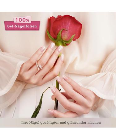 Danni & Toni Half Hardened Gel Nail Foils - Blassrosa Color Mixture with Silver Points | Self-Adhesive UV Gel Nail Wraps - 28 Stickers for Stunning Nail Designs - Buy Online on GoSupps.com