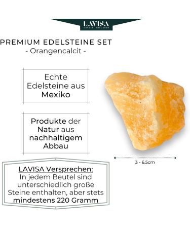 Buy Lavisa Premium Healing Stones & Gemstones Set | 100% Natural Crystals for Decoration & Water Treatment | Gem Water Mix with Orange Calcite - Buy Online on GoSupps.com