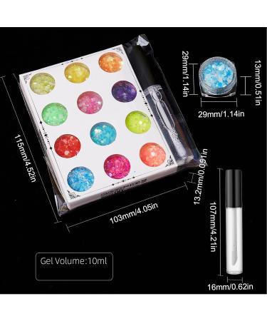  WJnflQN Women's face and face glitter - 12 colors - 10 ml - Gentle cosmetics for the skin - For carnival - For music festivals pubs - Buy Online on GoSupps.com