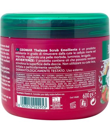  Geomar Geomar Thalasso Scrub Strawberry Emollient 6 x 600 g - Buy Online on GoSupps.com