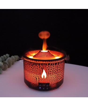 Volcano Humidifier - Quiet Flame Diffuser | 300ml Spray with Remote Control | Aromatherapy & Auto Shut Off | Ideal for Bedroom & Office (Red & Blue - Buy Online on GoSupps.com