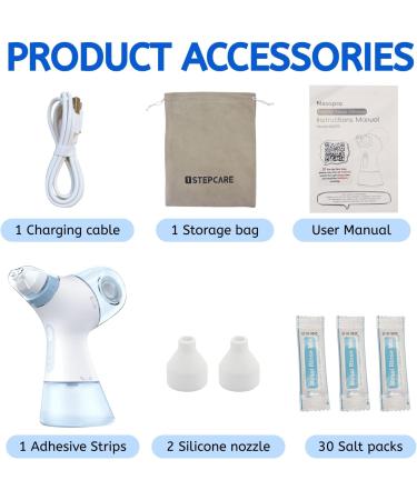 Electric Nasal Irrigation System for Nose Cleaner,One-Handed Operation Design,Upgrade for Neti Pot and Sinus Rinse Bottle,Lavage Sinus Cleaner for Adults,Includes Travel Pouch and 30 Salt Packs - Buy Online on GoSupps.com