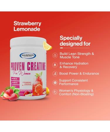 Gaspari Nutrition Proven Creatine for Women 5g of Creatine 5g of Collagen Vitamin C and Collagen Clean Natural Formula Electrolytes for Hydration (30 Servings Strawberry Lemonade) Strawberry Lemonade 15.86 Ounce (Pac  - Buy Online on GoSupps.com