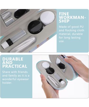 Ciieeo 2 in 1 Double-Sided Glasses Box with Mirror | Travel Kit for Contacts & Glasses | PU Storage Case & Tweezers - Buy Online on GoSupps.com