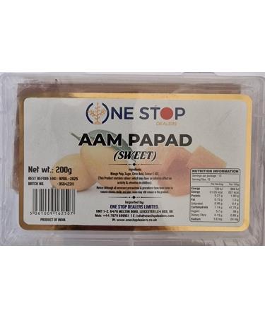 One Stop Dealers Aam Papad Mangobar Sweet Flavour (200gram) - Masala Special Mango Slices - Natural Fruit Dried Spiced Candy (Pack of 1)