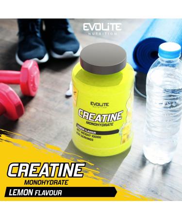 Evolite Nutrition Creatine Monohydrate 1000g - Flavored Creatine Powder & Pre Workout Booster with Taurine - Lemon 1 KG - Buy Online on GoSupps.com