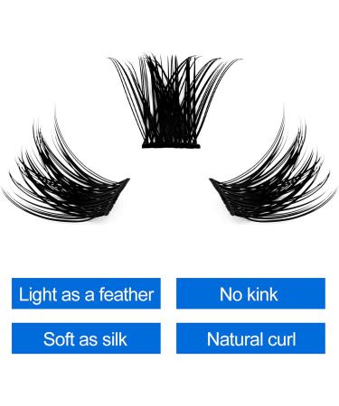 D Curl 15mm Individual Eyelash Clusters | 0.07mm Wide Stem Soft & Wispy DIY Lash Extensions - Buy Online on GoSupps.com