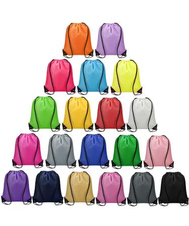 Vorspack Drawstring Backpack 20 Pieces for Party Gym Sport Trip Multicolor