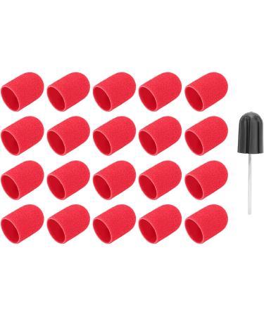 Nail Art Sanding Cap Set - Manicure Pedicure Tool for Home Salon (Red) - 16 x 25mm - Buy Online on GoSupps.com