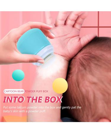 SUPVOX 2Pcs Cartoon Bear Baby Powder Bottles with Talcum Body Powder Case and Makeup Sponge - Bath Sponge Set - Buy Online on GoSupps.com