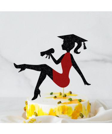 Glitter Graduation 2024 Cake Topper High Heel Girl Graduation Cake Pick for 2024 High School/College/Senior Graduation Party Glitter Decorations Red - Buy Online on GoSupps.com