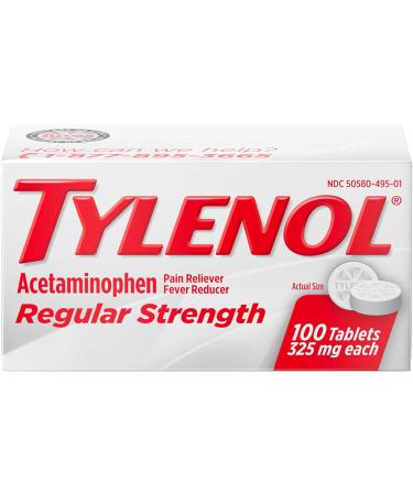 Tylenol Regular Strength Tablets - Acetaminophen Pain Relief 100 ct - Buy Online on GoSupps.com