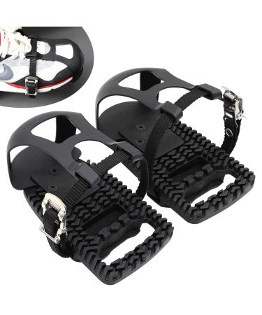 Plastic Adjustable Adapter Pedals Toe Clips Cage with Straps for Peloton Bike And Peloton Bike +