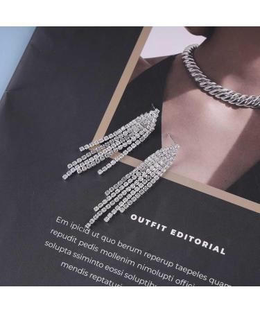 Shop Vintage Rhinestone Chandelier Tassel Earrings | Crystal Drop Earrings & Gold Tennis Chain Jewelry for Women - Buy Online on GoSupps.com