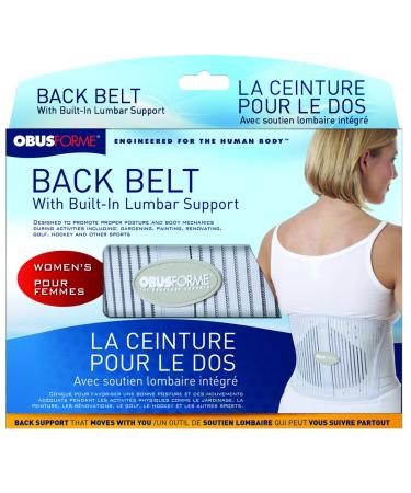 ObusForme Back Support Belt with Built-in Lumbar Support | Lower Back Brace | Elastic Abdominal Support | Breathable Compression Band | Tailored to Female Physique (XLarge/XXLarge)
