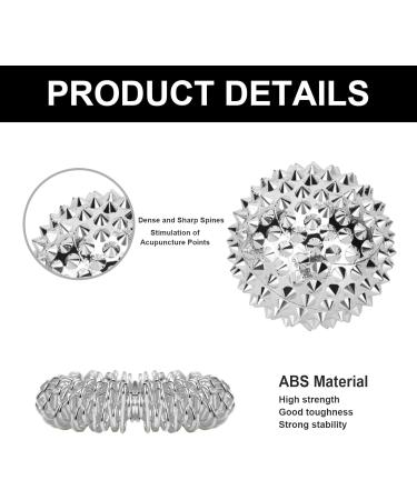 Xoelle 10-Piece Massage Rings & 4 Magnetic Acupressure Balls Set - Finger Massage Ring & Hedgehog Ball for Stress Relief & Circulation | International Shipping Available - Buy Online on GoSupps.com