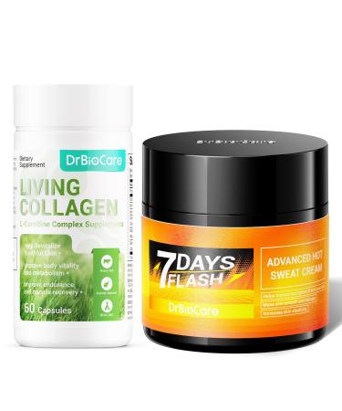 DrBioCare Living Collagen L-Carnitine Complex Supplement and Advanced Hot Sweat Cream