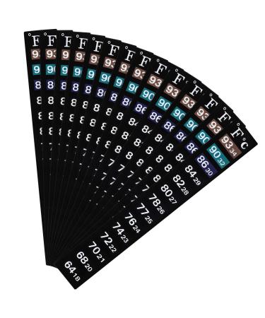 20 Pieces Digital Temperature Sticker Adhesive Thermometer Strip Aquarium Thermometer Sticker Temperature Thermometer Strips in Degree Fahrenheit and Celsius Display for Fish Tank and Aquarium