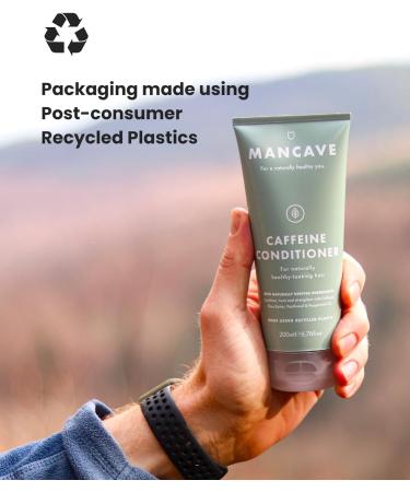 Mancave Caffeine Conditioner 200ml for Men | Encourage Healthy Hair Growth | Vegan-Friendly | Made in England | Recycled Plastic Tube | 200ml - Buy Online on GoSupps.com