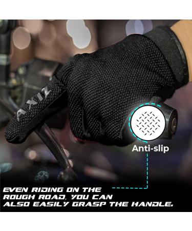 AXIZ Motorcycle Gloves - Touch Screen Tactical Shooting Gloves for Men and Women - Airsoft Paintball Riding Combat - Black Large - Buy Online on GoSupps.com