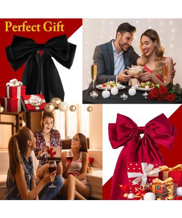 2 Pcs Big Hair bow Hair Bows for Women Bow Hair Clip Elegant Solid Color French Barrette Bows For Hair With Long Silky Satin Hair Barrettes Accessories Bow Hair Clips for Women Girl(Black+Red) - Buy Online on GoSupps.com