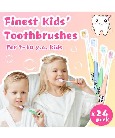Dingion 24-Piece Kids Toothbrush Set | Soft Bristles | Age 3+ | Boys Girls | Cute & Colorful - Buy Online on GoSupps.com