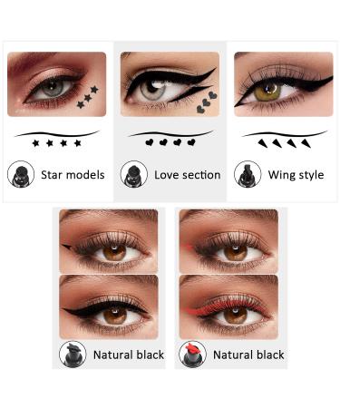 Pinkiou 2 in 1 Double-headed Eyeliner Stamps Set - Black Liquid Eye Liner Pen with Eye Makeup Stamp - Long Lasting & Waterproof - Smudgeproof Eyeliner Tattoo Tool for Women - Easy to Use (5Pcs) - Buy Online on GoSupps.com