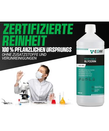 EQM Soluciones Qu micas Eco-904 | 1L 99.5% Pure Vegetable Glycerin | 100% Natural Moisturizer for Hair & Skin | Ideal for Soaps Shampoos & Creams - Buy Online on GoSupps.com