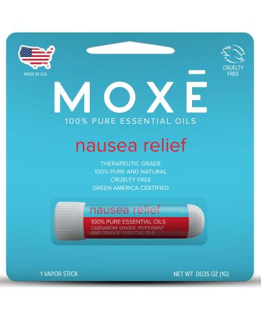 MOXE Nausea Nasal Inhaler Sticks All Natural Essential Oil Blend Ginger Cardamom Peppermint Sweet Orange Upset Stomach Headaches Easy-to-Use Portable Aromatherapy Made in USA 1 Pack 1 Fl Oz (Pack of 1)