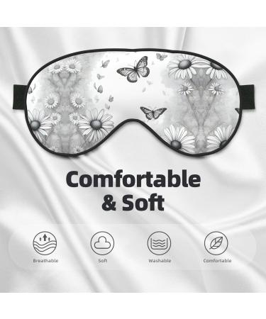Buy Butterfly Daisy Print Unisex Sleep Eye Mask | Soft Comfort Eye Shade for Travel Yoga & Shift Work - International Shipping Available - Buy Online on GoSupps.com