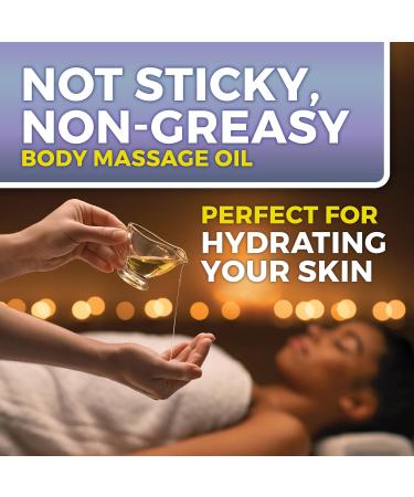 Organic Lavender Massage Oil (8 fl. oz.) - Non-Greasy Body Oil for Couples | USDA Certified | Relaxation Scented - Buy Online on GoSupps.com
