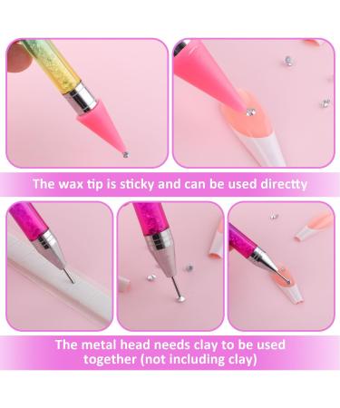 Bewudy 3 Pcs Nail Rhinestone Picker Dotting Pen Set | Dual-ended Wax Pencil Tool for Nail Art DIY Decoration | Jewelry Dotting Pen in Blue Pink Purple - Buy Online on GoSupps.com