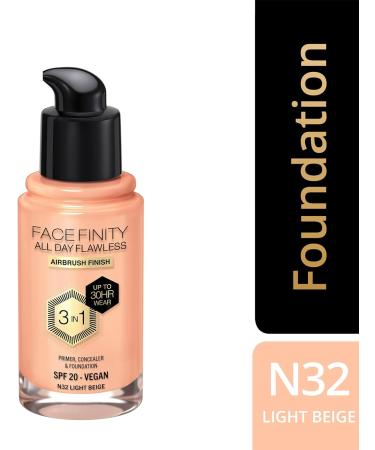 Max Factor Facefinity 3-in-1 All Day Flawless Liquid Foundation SPF 20 - Light Beige 30 ml - Buy Online on GoSupps.com