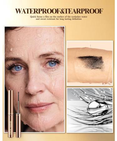 LYSdefeu Slim Brush Mascara for Adult Elderly Women Set of 60 2 Pieces Black Brown Volume and Length Waterproof and Sweatproof Elongated Hypoallergenic for Sensitive Eyes Black+brown - Buy Online on GoSupps.com