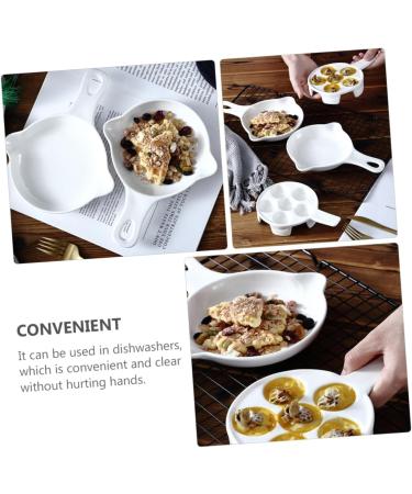 MAGICLULU Snail Plate 2 Pcs Baked Snails France Ceramics White Ceramic Snail Dish 21X16.4CMx2pcs Whitex2pcs - Buy Online on GoSupps.com