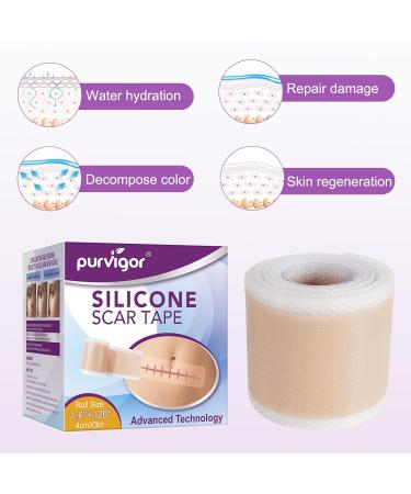 Soothing Silicone Scar Sheets Roll for C-Section, Surgery, Burns, Acne, Stretch Marks - 1.6 x 120 in - Reusable & Effective - Keloid Reduction - Buy Online on GoSupps.com