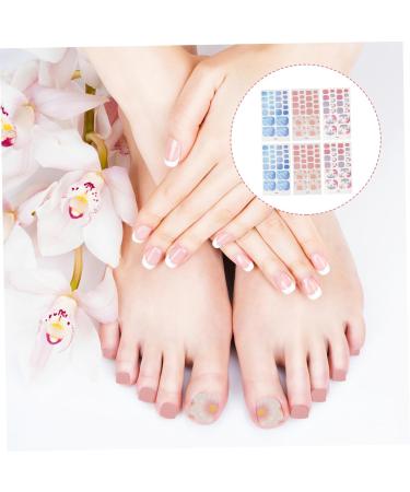 LALAFINA False Nails Tips Wraps False Nails Patches Fashion Summer French Fake Nails Toe Nail Stickers - Buy Online on GoSupps.com