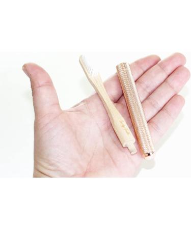 Buy Lucky Teeth Replaceable Bamboo Toothbrush with Aluminum Handle - 3 Soft Copper White Bristle Heads - Eco-Friendly & International Shipping - Buy Online on GoSupps.com