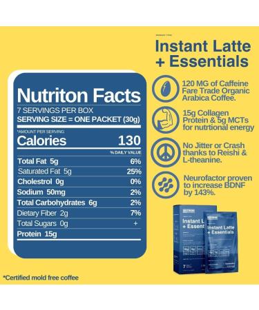 Strong Coffee Co. Creamy Cacao Collagen Latte with Antioxidants & Essential Nutrients - 7 Daybreaker Servings - Buy Online on GoSupps.com