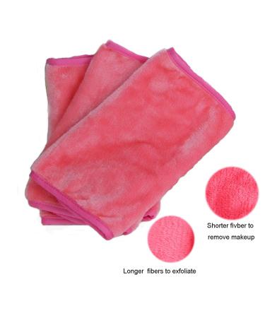 Ukey Makeup Remover Cloth | Reusable Microfiber Facial Cleaning Towels | Set of 3 (Pink/Rosy/Red) for Gentle Makeup Sunscreen & Dirt Removal - International Shipping Available - Buy Online on GoSupps.com