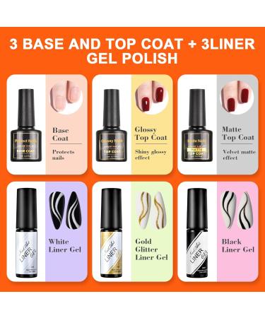 ERARROW 30 Pcs Gel Nail Polish Set Nail Polish 24 Colors Popular Nail Art Colors UV LED Soak Off Nail Gel Kit with Glossy & Matte Top Coat Base Coat and Painted Gel - Buy Online on GoSupps.com
