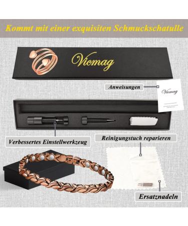 Vicmag Copper Magnetic Hard Band Bracelet for Women - 99.99% Pure Copper Adjustable Size Includes Jewelry Gift Box (Copper Fish Tail) - Buy Online on GoSupps.com